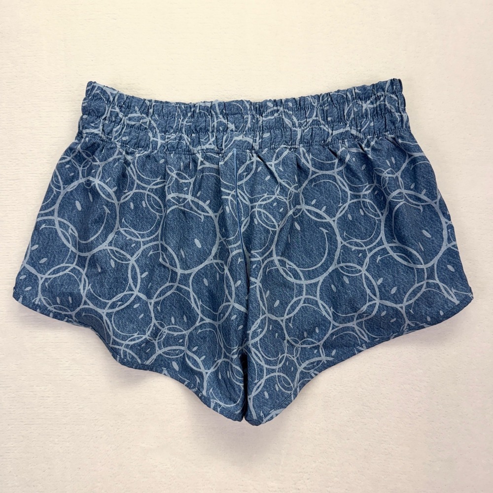 OFFLINE by Aerie Smiley Face Denim Shorts Womens Small Blue Low Rise Active - Picture 5 of 9